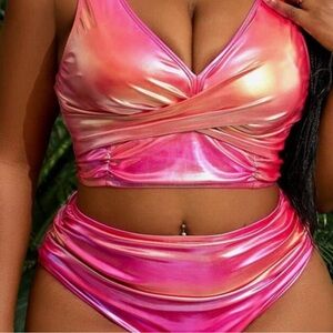 New metallic plus size pink Bikini   Size 18